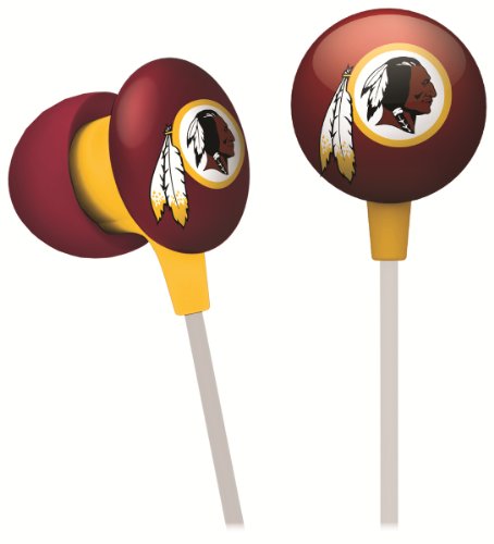 iHip NFF10200WR NFL Washington Redskins Mini Ear Buds, Red/Yellow
