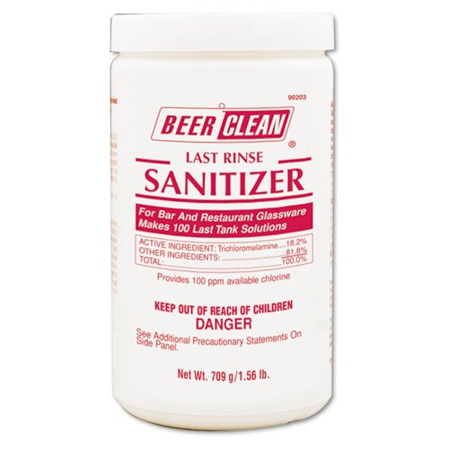 Diversey Beer Clean Last Rinse Glass Sanitizer, Powder, 25 oz Container - Includes two 25-ounce containers per case.