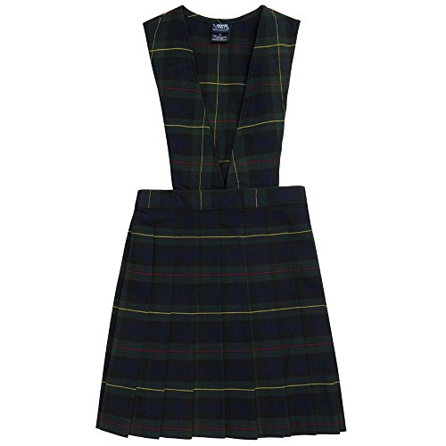 French Toast V-Neck Pleated Plaid Jumper Girls