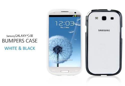 【ASAP】Docomo+Samsung+Galaxy+S+III+バンパーケース+SC-06D+ギャラクシーS3用バンパー+ブラック+&ホワイト+液晶保護フィルムオマケ付!!+i9300バンパーケース+Galaxy+S3+%2F+SC-06D+Bumper+Case