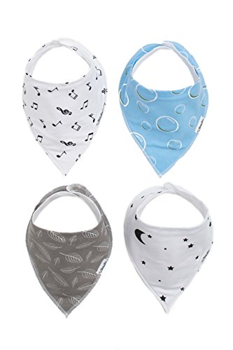 Absorbent Bandana Bibs w/ Adjustable Snaps for Drooling and Teething Baby Boys or Girls - Baby Shower Gift Set by BabyLLone