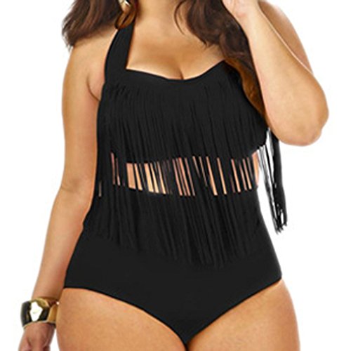 Zmart Plus Size Fringe Padded Swimsuit Two Pieces For Women