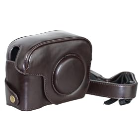Genuine Leather Case for Canon PowerShot G11 ,G12 Camera, Color Dark Brown
