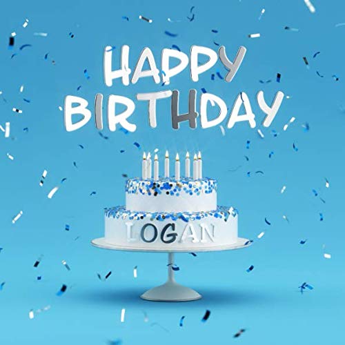 Happy Birthday Logan: Blue Guest Book for Kids Birthday Party with Name by Visufactum Books