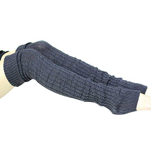 VonFon Womens Knee High Leg Warmers Dark grey