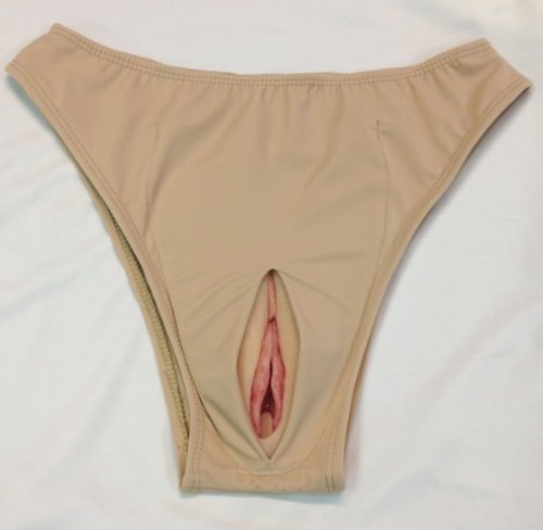 Wearable Vagina, Vagina Panty for Crossdressing, Tranvestite and Transgender (S/M (30-36&quot; Waist), Nude)