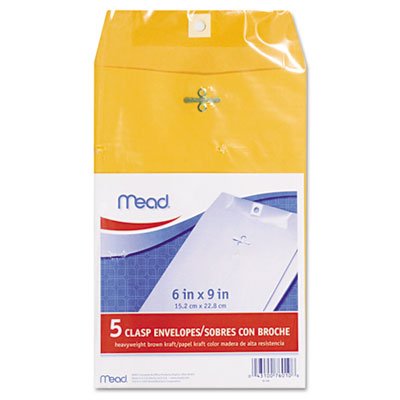 

Mead - Clasp Envelopes, Heavyweight, 6"x9", Brown Kraft, Sold as 1 Package, MEA 76010