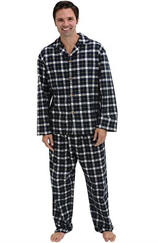 Del Rossa Men's Flannel Pajama Set, Long Cotton Pjs