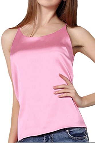 PinkWind Women's Silk Y-Back Camisole Sleeveless Shirt Tank Tops 8 Colors