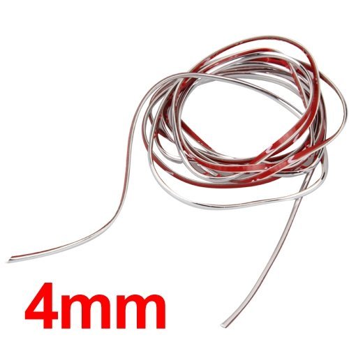 3m Silver Car Grille Exterior Chrome Styling Decoration Moulding Trim Strip 4mm
