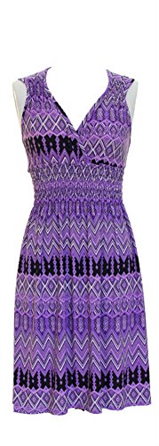 Vibrant V-neck Knee Length Dress - Assorted Styles Plus & Regular Sizes