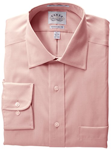 Eagle Men's Non Iron Regular Fit Solid Spread Collar Dress Shirt