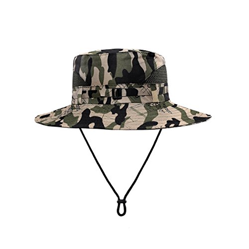 Bucket Hat Camo With String For Mens-Fishing Boonie Hats - UV-Resistant And Cool