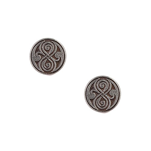 Doctor Who Women's Seal of Rassilon Engraved Stud Earrings