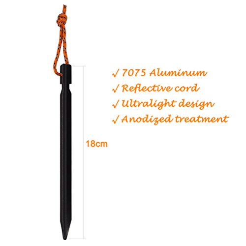 TripmasUltralightAluminumTentStakesRhombicTentPegswithReflectivePullCords&#;Pouch,Pack
