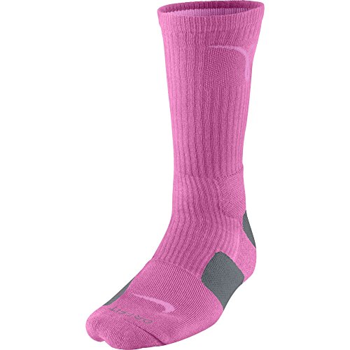 Nike Kay Yow Elite Crew Basketball Socks Pink/Grey Size Socks Medium 4-8