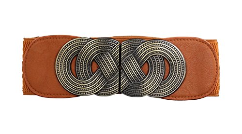 E-Clover Designer Metal Buckle Women's Elastic Waist Cinch Belt