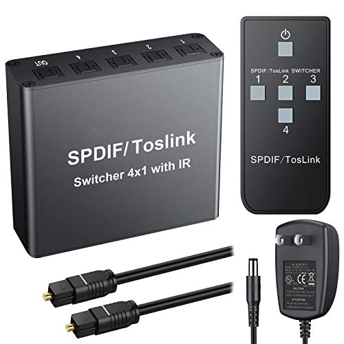 Algopix Similar Product 5 - eSynic 4x1 Toslink Switch Digital