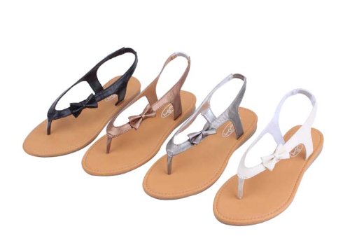 Women's Gladiator Sandals Flats with Bow On The Thong