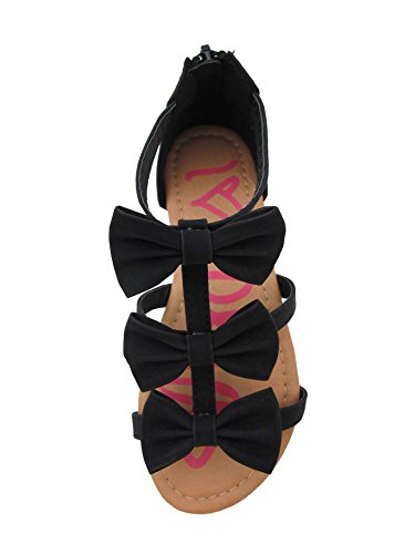 Cute-05 Little Girls Flat Sandals with Front Bows