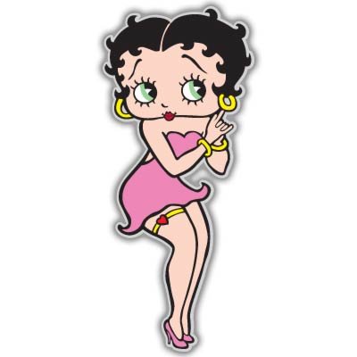 Betty Boop Pink Dress Vynil Car Sticker Decal - Select Size