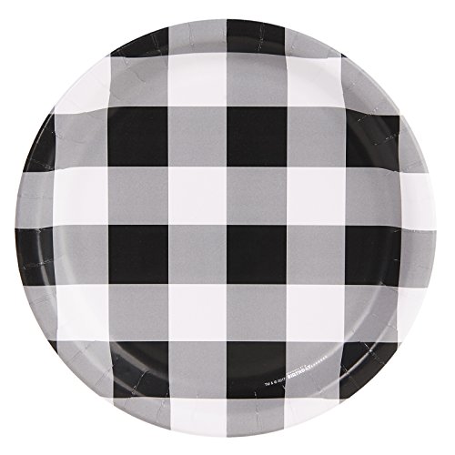 Black and White Party Supplies Buffalo Check Dinner Plate (8) eBay