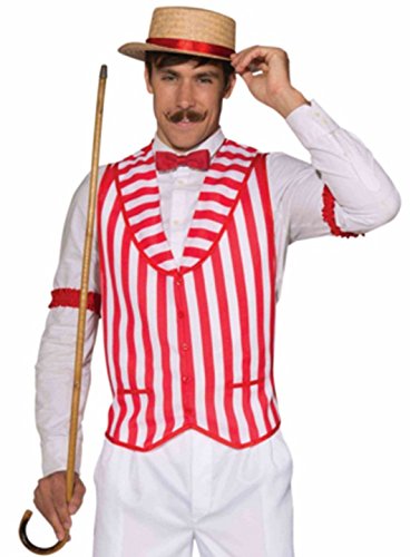 Mens Patriotic Barber Shop Quartet Costume Red and White Vest