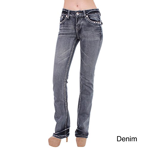 Sexy Couture Women's S97-PS Mid Rise Bootcut Jeans