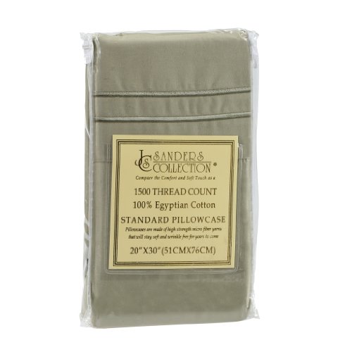 Queen Size Sage 2pc PILLOW CASES 1500 Series - Standard 20