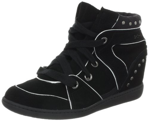 skechers womens plus 3 trevi fashion sneaker,black,9 m us