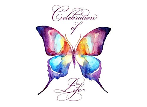 Celebration of Life: Purple Butterfly Memorial Service Guest Book by Splendid Paper Co