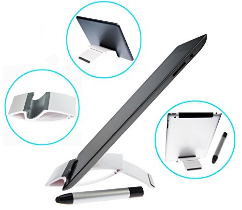 GTP iPad Tablet Stand AND Stylus - For Kitchen, Travel, Office - Folds Up For Easy Storage - Christmas Gift for Cooking Enthusiast