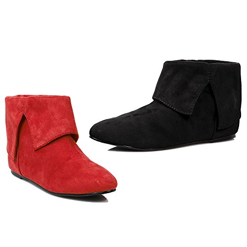 Womens Black & Red Quinn Booties