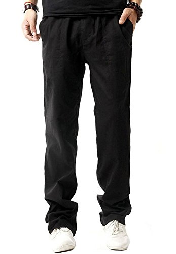 MR. R Men's Summer Cotton Linen Drawstring Solid Casual Pants 7 Colors