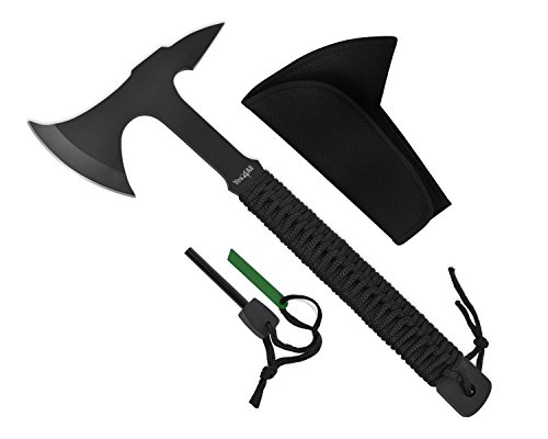 Yes4all Outdoor Camping Hunting Survival Steel Axe with Spike Including Sheath H269