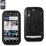 41V2jtBIHqL. SL160  Reiko SLCPC06 MOTMB855BK Premium Durable Hybrid Combo Case with Kickstand for Motorola Photon 4G MB855   1 Pack   Retail Packaging   Black