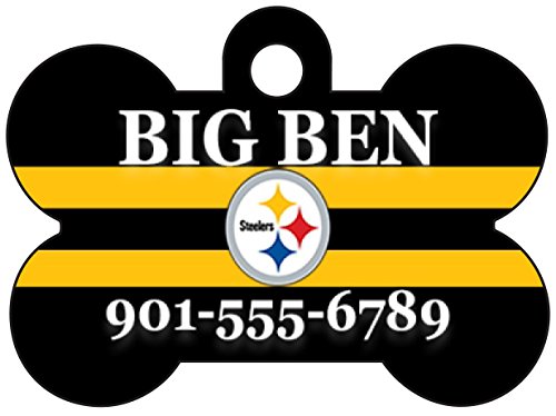 NFL Team Dog Tag Pet Id Tag Personalized w/ Name & Number (Pittsburgh Steelers)