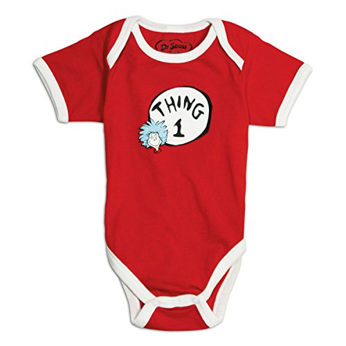 Bumkins Dr. Seuss by Bumkins Classic Short Sleeve Bodysuit-Thing 1, 3 Mos