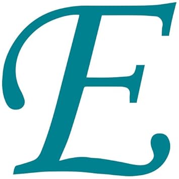 letter e style #41 decal sticker (turquoise, 5 inch)