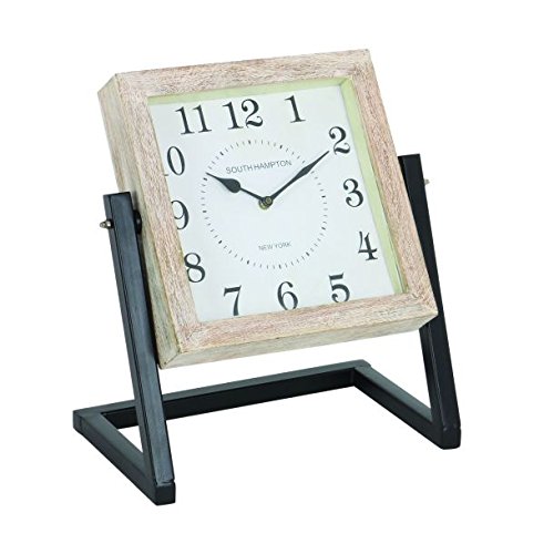 Algopix Similar Product 3 - Benzara Wood Metal Clock with