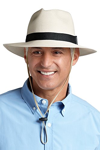 Coolibar UPF 50+ Men's SmartStraw Packable Fedora Hat - Sun Protective