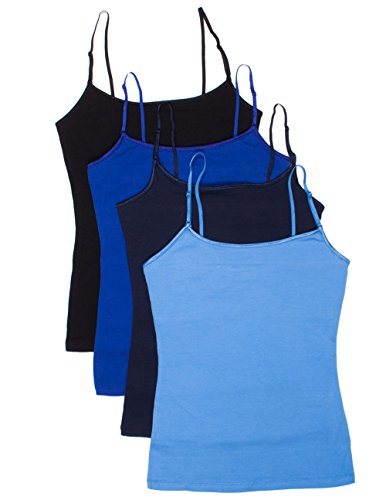 4 Pack Active Shelf Bra Cami Set Cotton Spandex