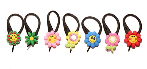 

7 pcs Small Flowers # 1 Soft Zipper Pull Charms for Backpack Bag Pendant Jacket