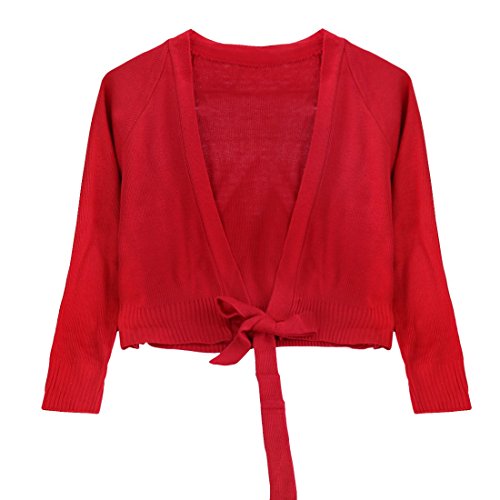 TIAOBU Girls Ballet Costume Dance Gymnastics Warm-up Knit Wrap Sweaters