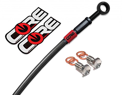 

Core Moto - Kawasaki Z1000 2010-2013 Performance Rear Brake Line - Carbon Look Line Black Banjos Red Logo Tags - Stock + 6"