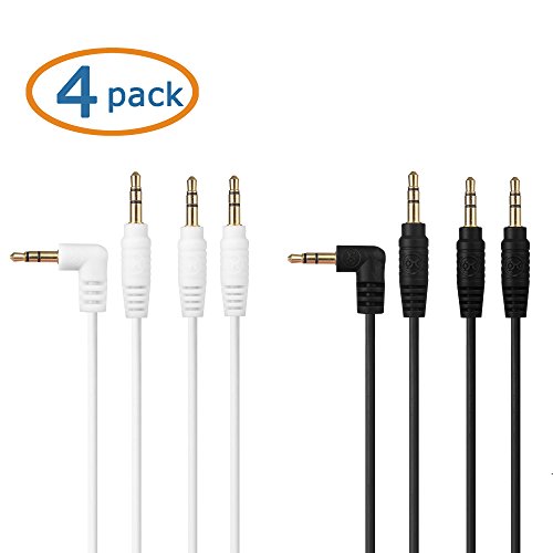Cable Matters 4-Pack 3.5mm Stereo Audio Cable in Black and White