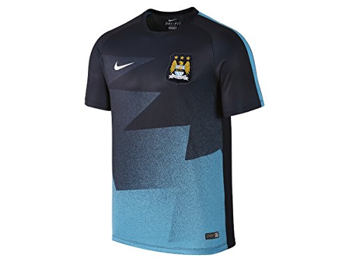 Nike 2015/16 Mens Manchester City FC Pre-Match Training Soccer Short-Sleeve Shirt [DARK OBSIDIAN]