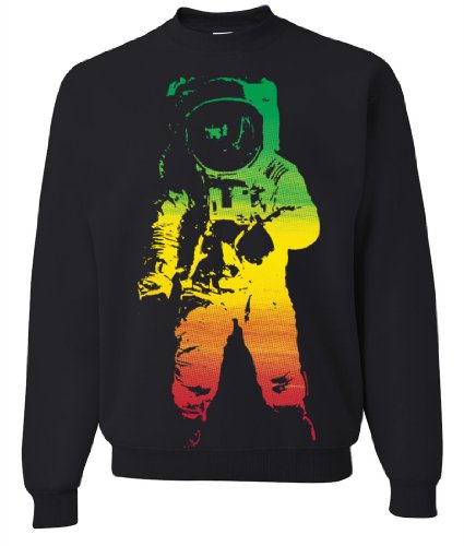 Space Astronaut Man on the Moon Rasta Crewneck Sweatshirt