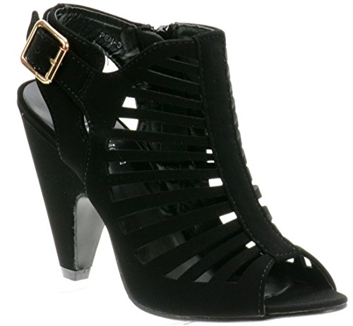 Top Moda Shoes PEN 3, Women Open Toe Strappy High Heel- Nubuck