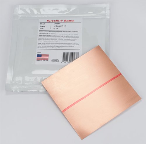 Algopix Similar Product 3 - Copper 16 Gauge Sheet - 6" x 6"